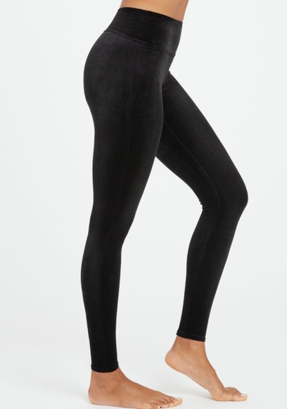 Assets By Spanx Pants - Assets by Spanx black velvet high-waisted leggings